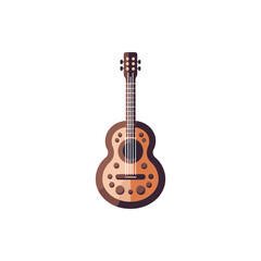 Fototapeta premium Acoustic guitar illustration showcasing intricate design and craftsmanship against a minimalist background