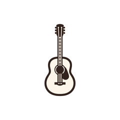 Fototapeta premium Acoustic guitar illustration showcasing its elegant design against a minimalist background