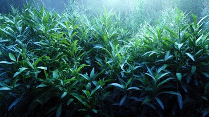 Obraz premium Moonlit Tarragon garden Silver Serenity