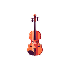 Fototapeta premium Elegant violin illustration with vibrant colors, showcasing musical artistry against a plain backdrop