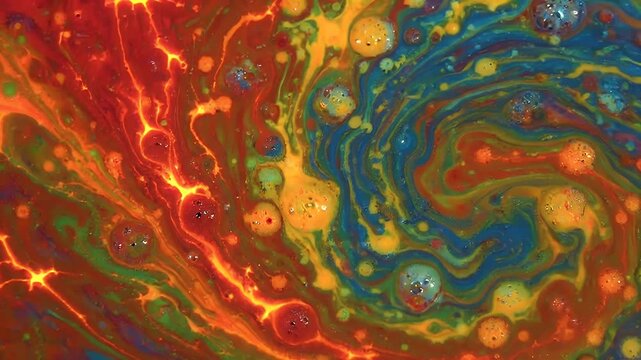 Vibrant abstract fluid colors swirl dynamic pattern