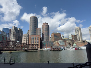 Panoramic photo of downtown Boston in Massachusetts