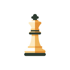 Stylized chess king piece on a white background, symbolizing strategy and competition in games