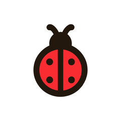 Vibrant ladybug illustration showcasing its distinctive red and black pattern against a white background