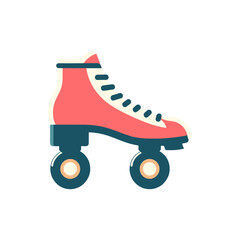 Vibrant roller skate on a white background, symbolizing fun and active lifestyle, ideal for sports