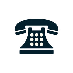 Vintage telephone silhouette on a plain background, symbolizing communication and nostalgia