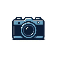 Vintage-style camera illustration with a sleek design on a plain background, suitable for photography themes