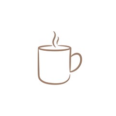 Pastel Brown Line Art Coffee Cup Icon