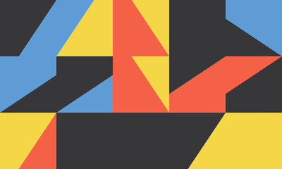 Abstract horizontal Geometric Artwork Design With Simple Shapes And Figures.