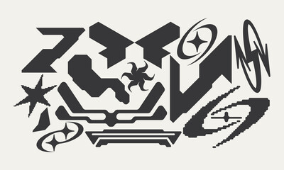 Vector Graphic Assets Set. Bold modern Shapes.