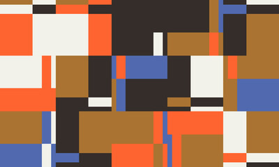 Abstract horizontal Geometric Artwork Design With Simple Shapes And Figures.