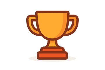 Simple golden trophy cup award symbol representing success and achievement