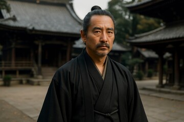 Fototapeta premium Man in Traditional Japanese Kimono