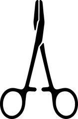 Surgical needle holder forceps vector illustration, clean minimal design.