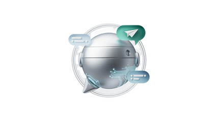 Modern AI chatbot concept with message bubbles, perfect for tech, communication, and business projects, conveying innovation