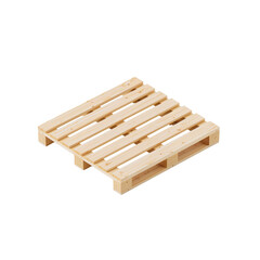 Isometric wooden pallet isolated on black, eco-friendly shipping solution material