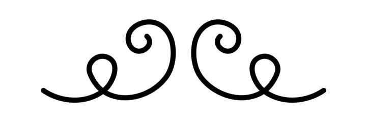 Curls decoration. Swirl vector ornament