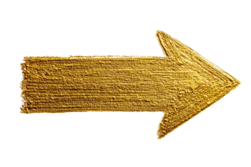 A gold arrow is drawn on a white background