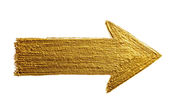 A gold arrow is drawn on a white background