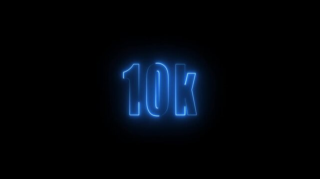 10 k celebration neon text animation 4k video. Followers, like, subscribe, light, typography video in black background.90 k followers Celebration text animation.4k animation.