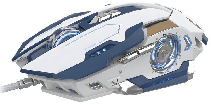 Futuristic computer mouse illustration on transparent png background