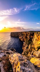 Coastal cliffs and sunset