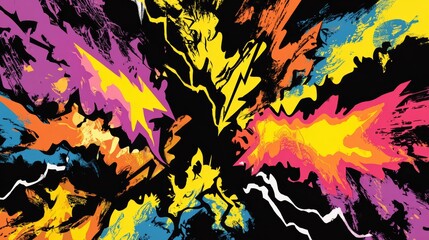 Obraz premium Colorful graffiti style background with radiating shock effect and dynamic abstract pattern, featuring vibrant street art texture for modern urban poster, youth culture and creative design concepts