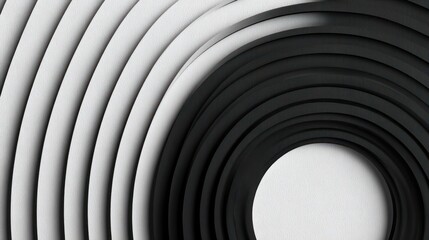 Obraz premium Abstract geometric design with light and shadow in black and white