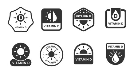 Set of vector icons vitamin D
