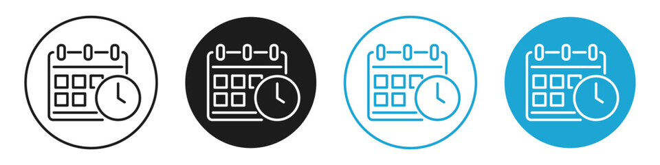 calendar date management line icon set