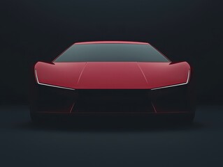Naklejka premium Sleek Red Sports Car in Dim Lighting with Modern Aesthetic