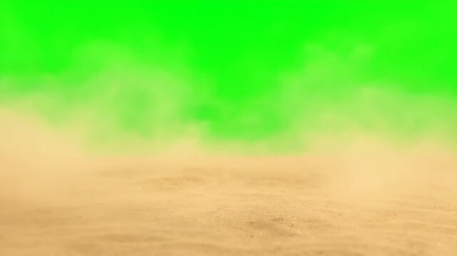Fake Sandstorm Effect on Chroma Key Background - This video shows a visual effect of a sandstorm created against a green screen background.