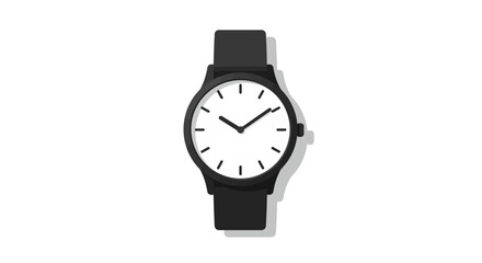 vector illustration of an analog wristwatch with visible clock hands