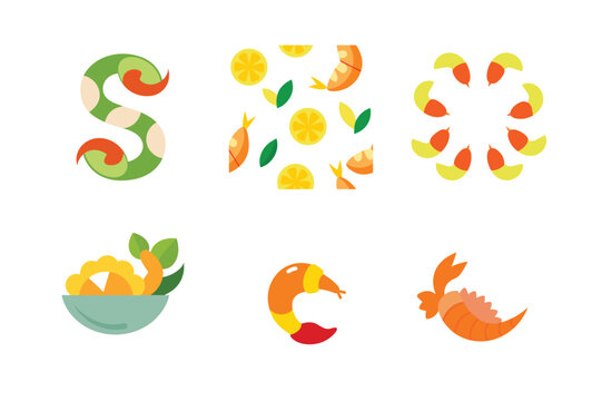 Colorful food letters spelling scock with ingredients and dishes