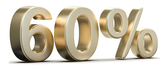 Golden 60 Percent 3D Render for Promotions and Sales