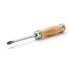 Fototapeta premium a screwdriver with a wooden handle on a white background