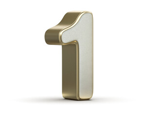 Golden Bordered Number One, Elegant 3D Rendered Digit