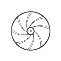 Clean Minimalist Bicycle Wheel Line Art