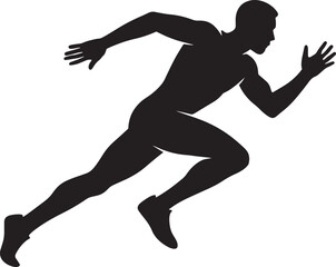 Sprinter Running Silhouette | Speed and Power Athlete Vector Design
