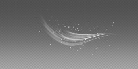 Winter blizzard vector PNG overlay with snow dust and glowing particles. Transparent frosty air texture for cold wind or festive composition.