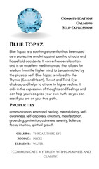 Blue Topaz Gemstone Information Sheet, Healing Crystal