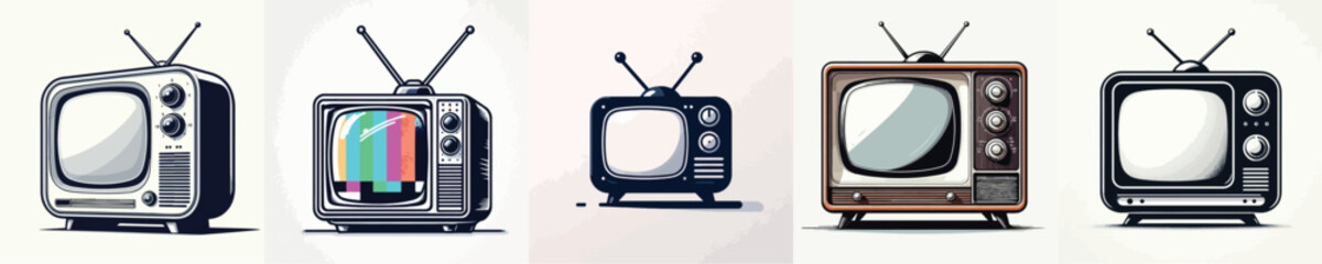 Vector set of tv images