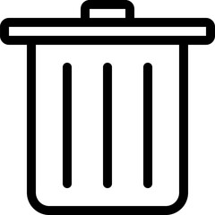 シンプルなゴミ箱の線画アイコン