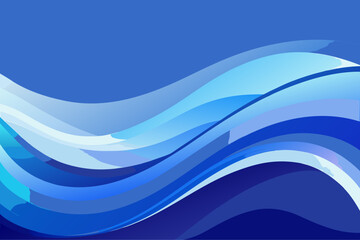 Fototapeta premium Abstract flowing blue waves minimalist vector graphic background scalable illustration vector