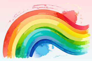 Obraz premium Vibrant abstract watercolor rainbow swirls vector illustration scalable art vector