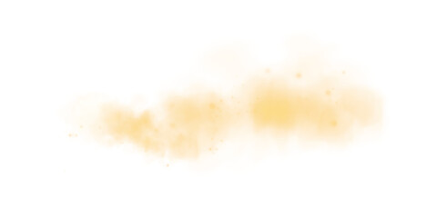Yellow Dust and Smoke Burst Overlay Realistic Dirty Air and Sand Explosion Element on Transparent Background