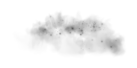 Ethereal Black Mist and Fog with Soft Smoke Swirls and Dust Explosion, Transparent Haze, and Dreamy Atmospheric Effect for Abstract Backgrounds