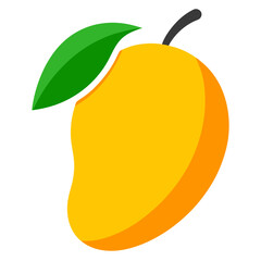 Mango with Leaf Silhouette