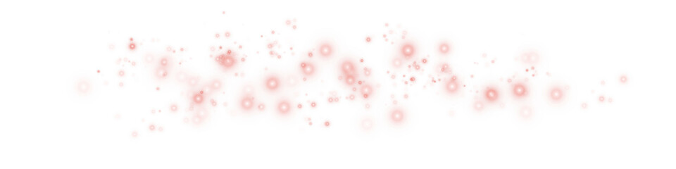 Magical Red Light Dust Particles Effect on Transparent Background