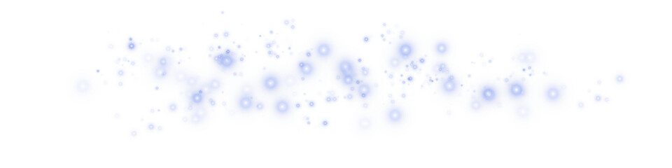 Magical Blue Light Dust Particles Effect on Transparent Background
